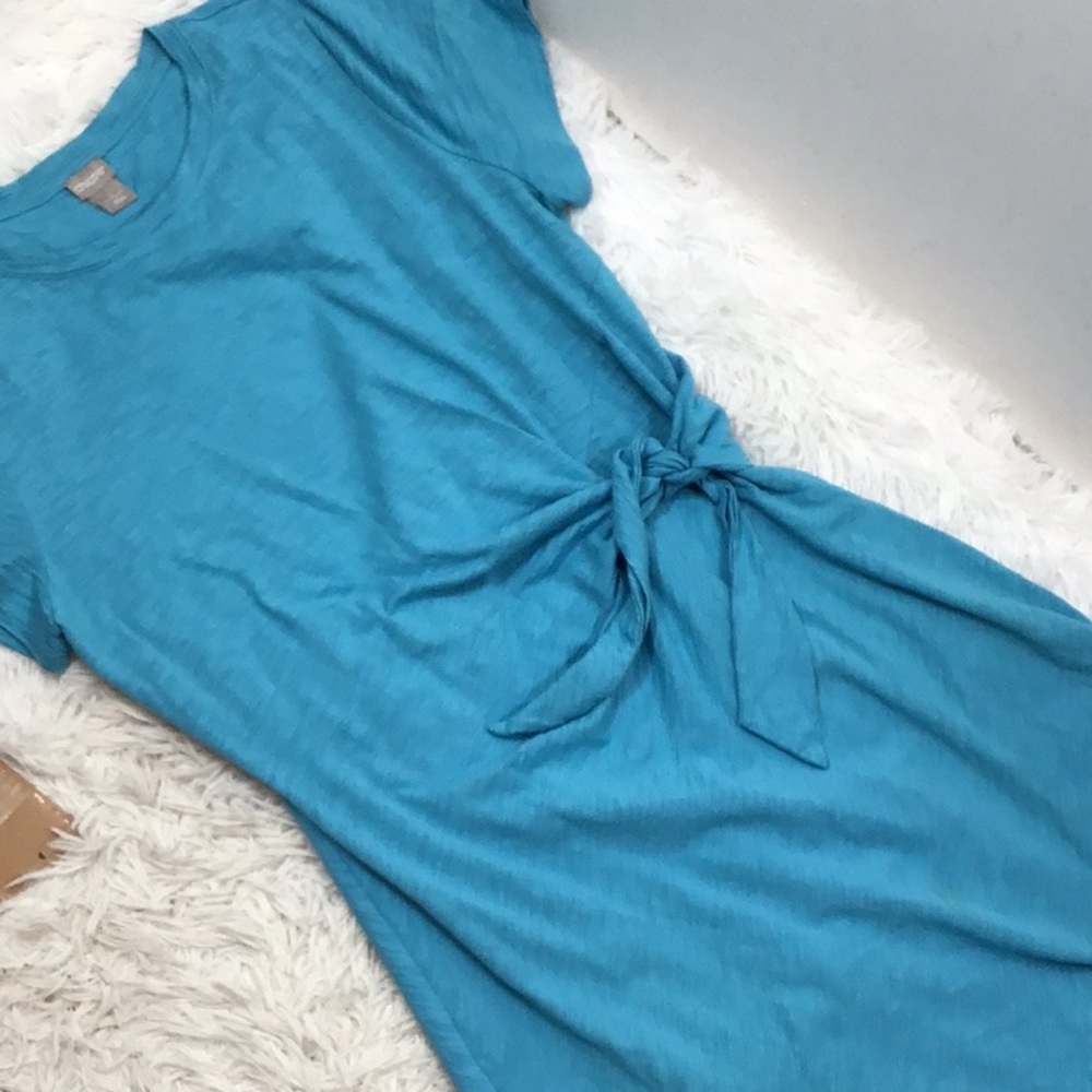 Chico’s blue tee shirt dress with side tie L12/14 - Picture 10 of 10